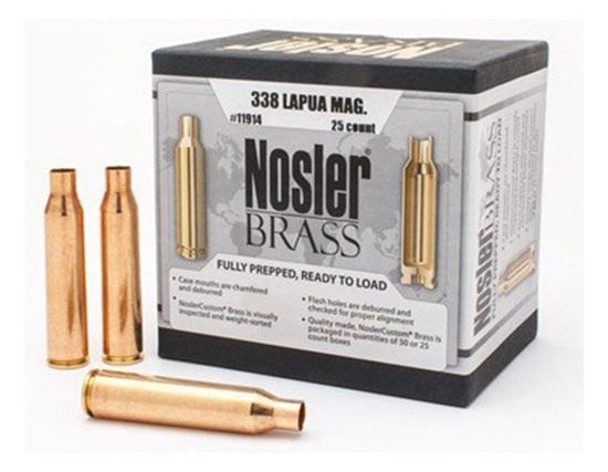 Nosler Bullets Unprimed Brass Rifle Cartridge Cases .338 Lapua 25/ct view 3