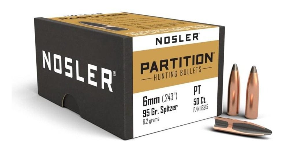 NOSLER Bullets Partition Rifle 6mm .243in 95 gr SPT 50/ct view 2