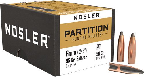 NOSLER Bullets Partition Rifle 6mm .243in 95 gr SPT 50/ct view 4