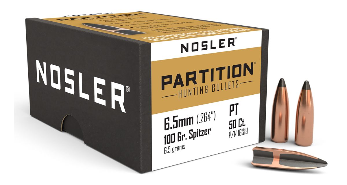 NOSLER 16319 Partition 6.5 Creedmoor 100gr Spitzer 50/Box