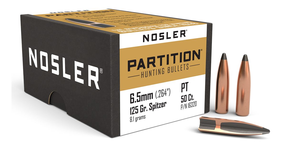 NOSLER 16320 Partition 6.5 Creedmoor 125gr Spitzer 50/Box