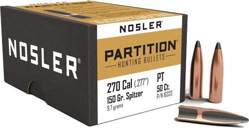 Nosler Bullets Partition Rifle .270 cal .277in 150 gr SPT 50/ct view 4