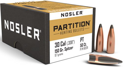 Nosler Bullets Partition Rifle .30 cal .308in 150 gr SPT 50/ct view 4
