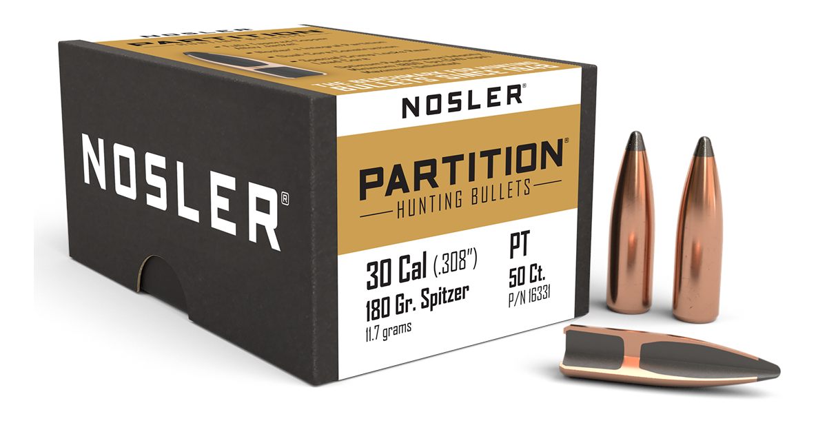 NOSLER Partition Rifle Bullets .308 cal .308in 180 gr SPT 50/ct