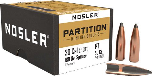 NOSLER Partition Rifle Bullets .308 cal .308in 180 gr SPT 50/ct view 4
