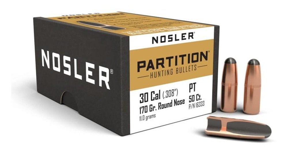 Nosler Bullets Partition Rifle .30 cal .308in 170 gr RN 50/ct