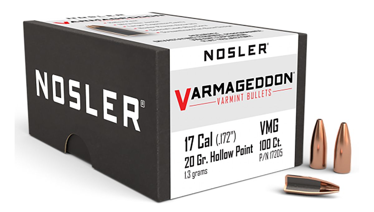 Nosler Bullets 17205 Varmageddon 17 Cal 20gr Flat Base Hollow Point 100/Box