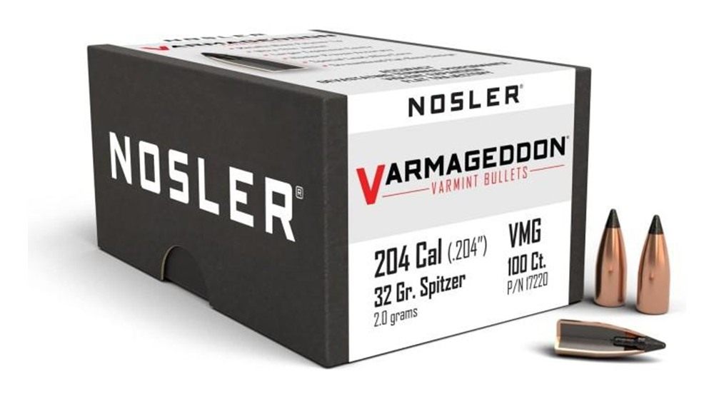 Nosler Bullets VarMageddon Rifle .20 cal .204in 32 gr FB-Tipped 100/ct view 2