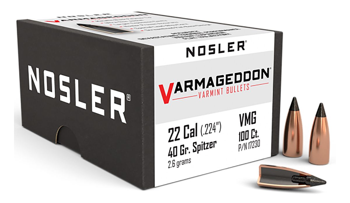 NOSLER VarMageddon Rifle Bullets .22 cal .224in 40 gr FB-Tipped 100/ct