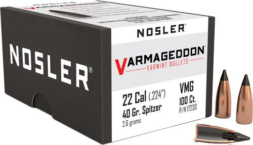 NOSLER VarMageddon Rifle Bullets .22 cal .224in 40 gr FB-Tipped 100/ct view 5