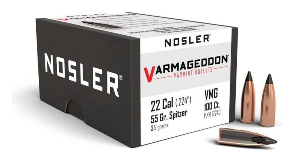 Nosler Bullets VarMageddon Rifle .22 cal .224in 55 gr FB-Tipped 100/ct view 2