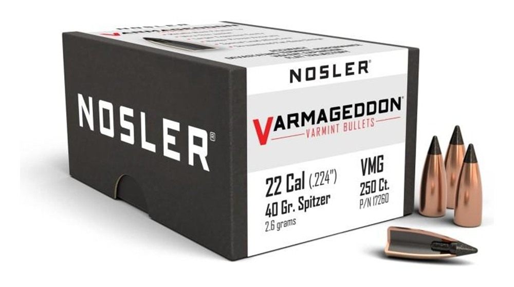 NOSLER VarMageddon Rifle Bullets .22 cal .224in 40 gr FB-Tipped 250/ct