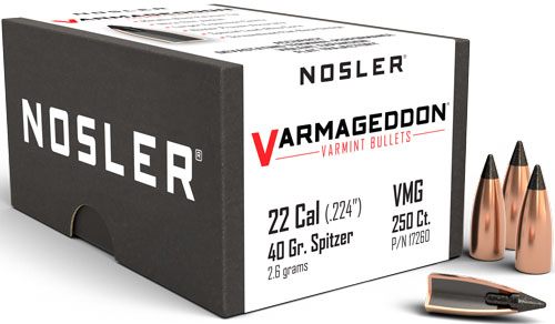 NOSLER VarMageddon Rifle Bullets .22 cal .224in 40 gr FB-Tipped 250/ct view 3