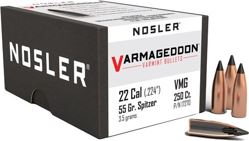 Nosler Bullets VarMageddon Rifle .22 cal .224in 55 gr FB-Tipped 250/ct view 3