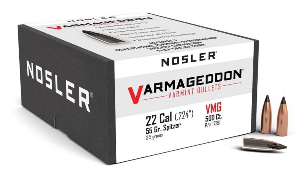 Nosler Bullets VarMageddon Rifle .22 cal .224in 55 gr FB-Tipped 500/ct