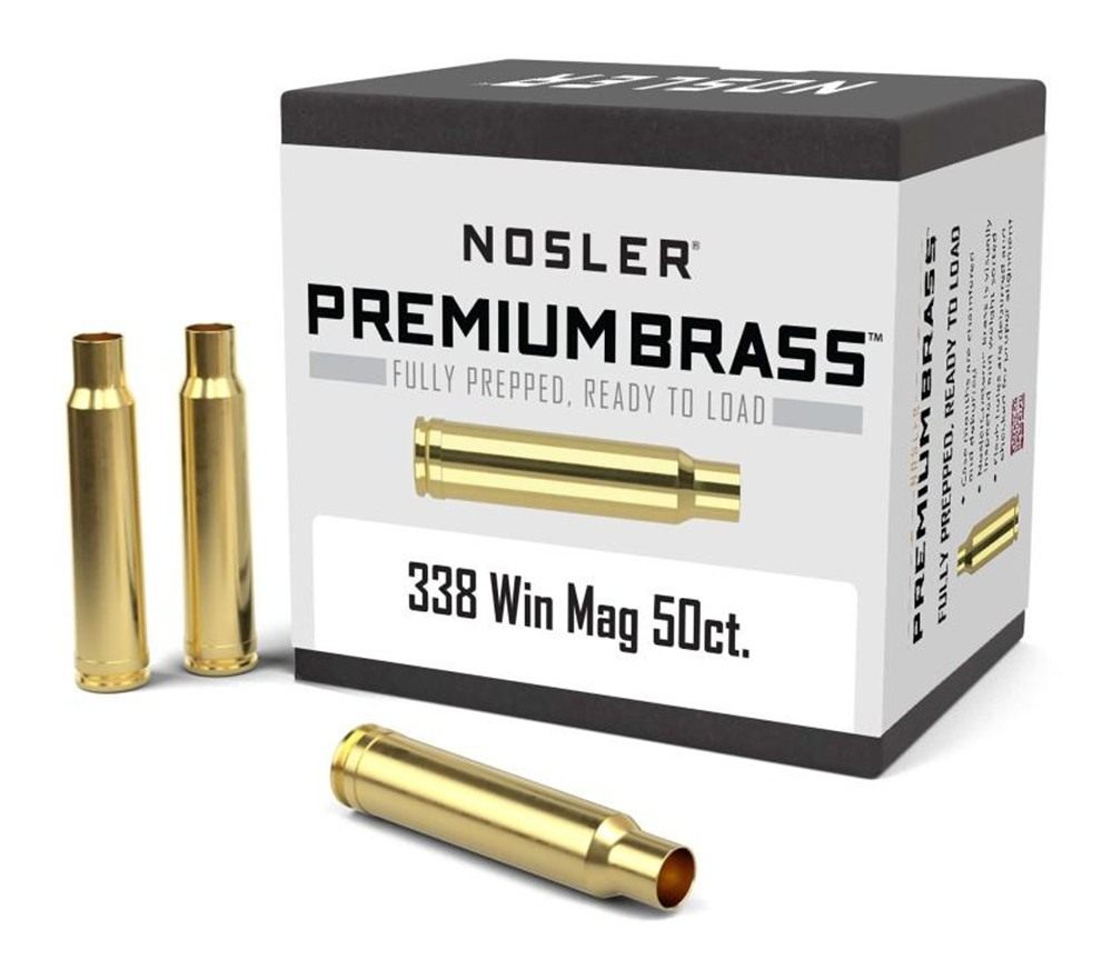 Nosler Bullets Unprimed Brass Rifle Cartridge Cases .338 Win Mag 50/ct