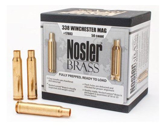 Nosler Bullets Unprimed Brass Rifle Cartridge Cases .338 Win Mag 50/ct view 3