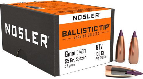 Nosler Bullets Ballistic Tip Varmint Rifle 6mm .243in 55 gr SBT-SB 100/ct view 5