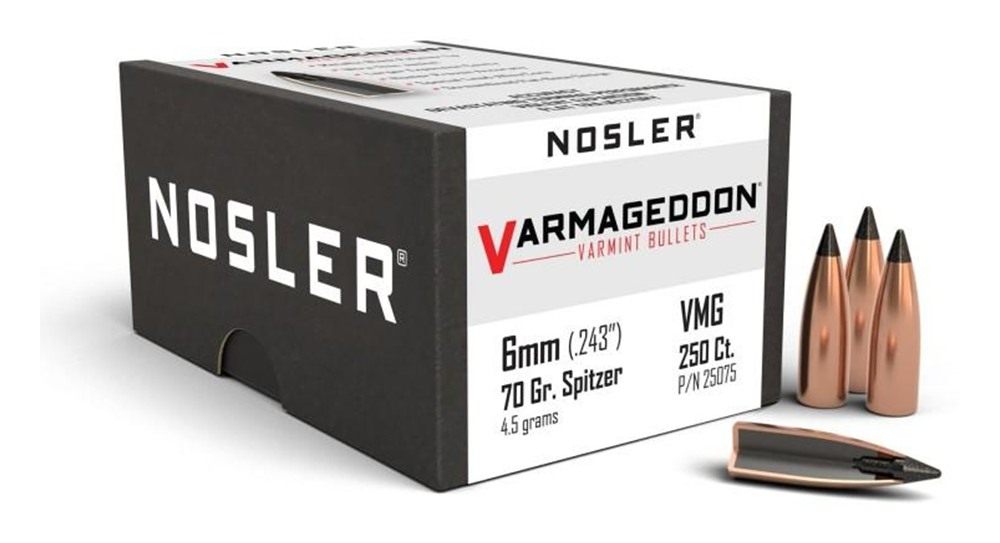 Nosler Bullets VarMageddon Rifle 6mm .243in 70 gr FB-Tipped 250/ct