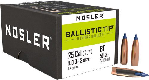 NOSLER Ballistic Tip Hunting Rifle Bullets .25 cal .257in 100 gr SBT-Btip 5 view 4