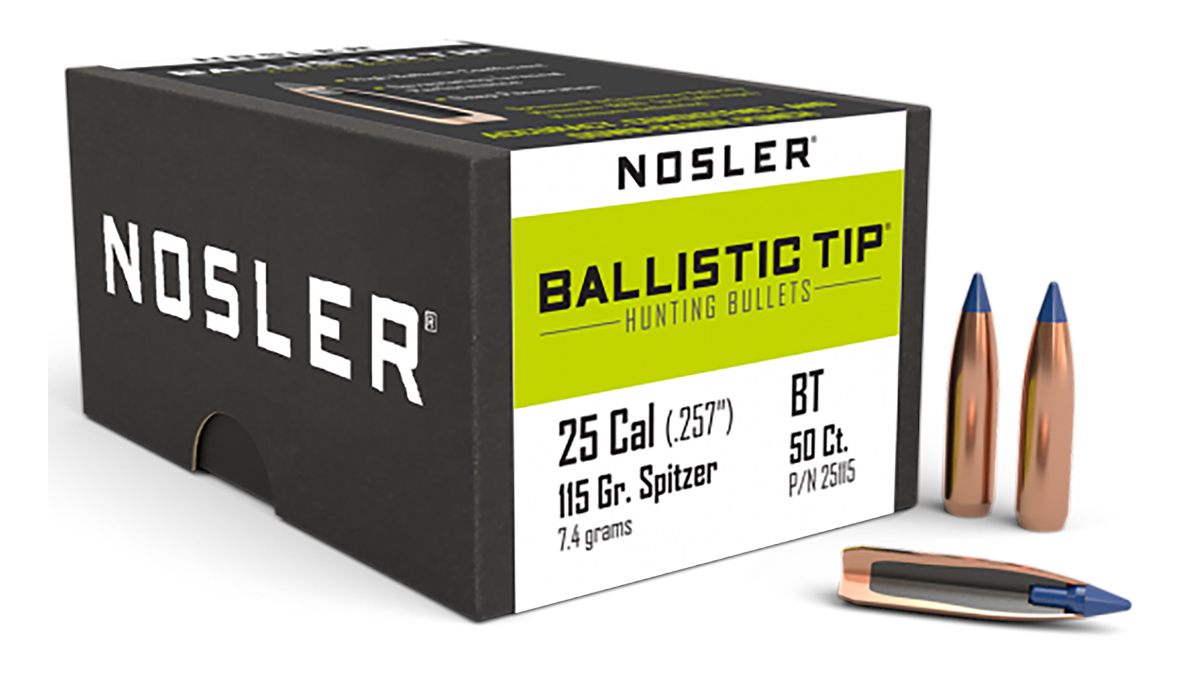 Nosler Bullets Ballistic Tip Hunting Rifle .25 cal .257in 115 gr SBT-Btip 5