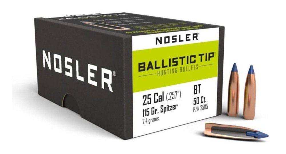 Nosler Bullets Ballistic Tip Hunting Rifle .25 cal .257in 115 gr SBT-Btip 5 view 2