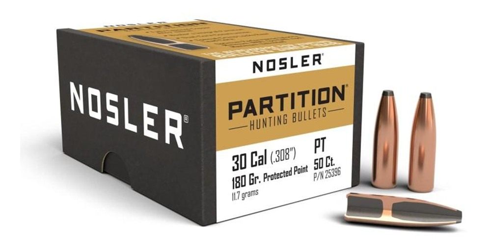 NOSLER Partition Rifle Bullets .30 cal .308in 180 gr SPT-PP 50/ct