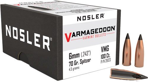 NOSLER VarMageddon Rifle Bullets 6mm .243in 70 gr FB-Tipped 100/ct view 5