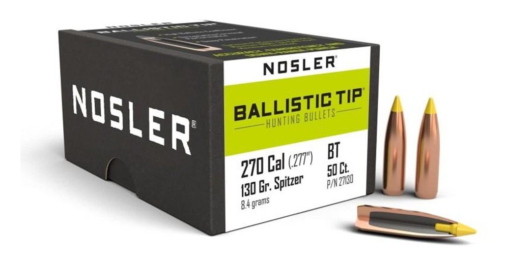 Nosler Ballistic Tip Hunting Rifle Bullets .270 cal .277in 130 gr SBT-Btip view 2