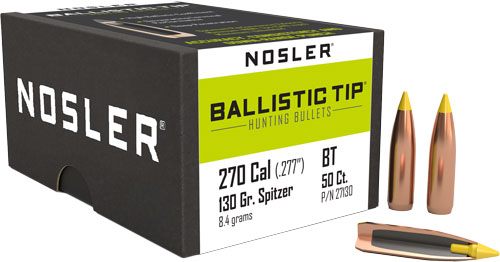 Nosler Ballistic Tip Hunting Rifle Bullets .270 cal .277in 130 gr SBT-Btip view 5