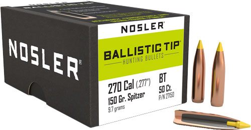 Nosler Ballistic Tip Hunting Rifle Bullets .270 cal .277in 150 gr SBT-Btip view 3