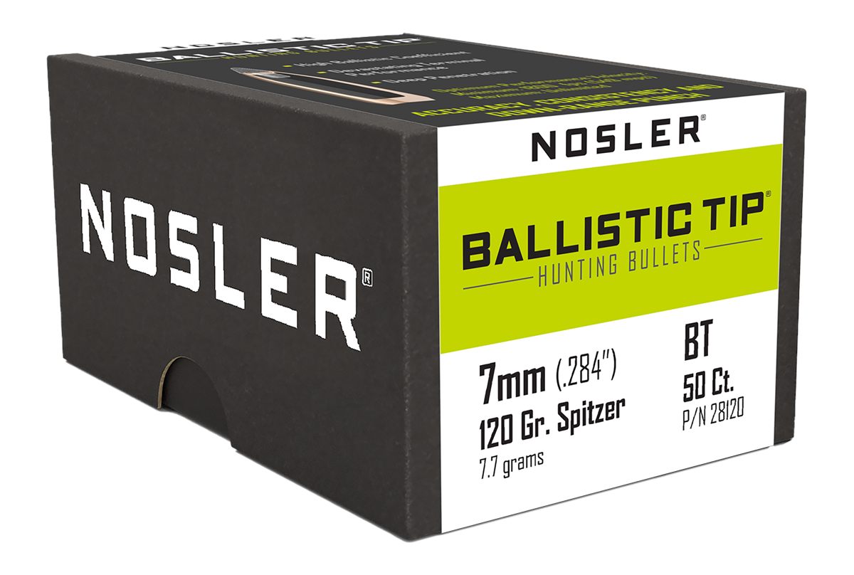 NOSLER Ballistic Tip Hunting Rifle Bullets 7mm .284in 120 gr SBT-Btip 50/ct