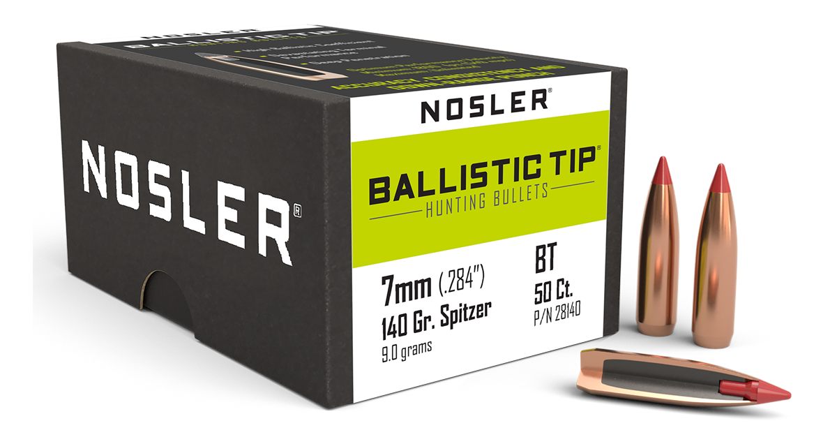Nosler Bullets Ballistic Tip Hunting Rifle 7mm .284in 140 gr SBT-Btip 50/ct