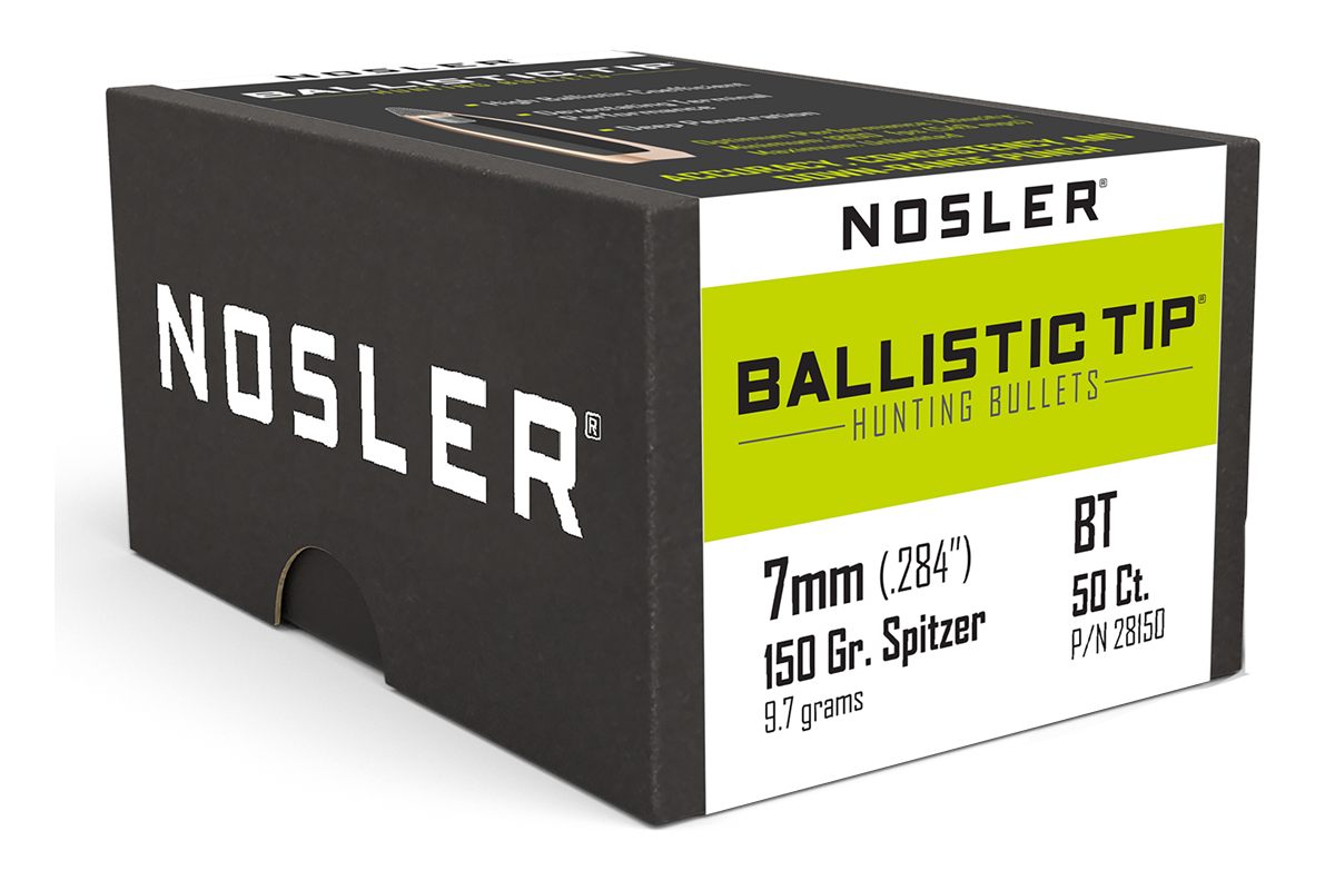 Nosler Ballistic Tip Hunting Rifle Bullets 7mm .284in 150 gr SBT-Btip 50/ct