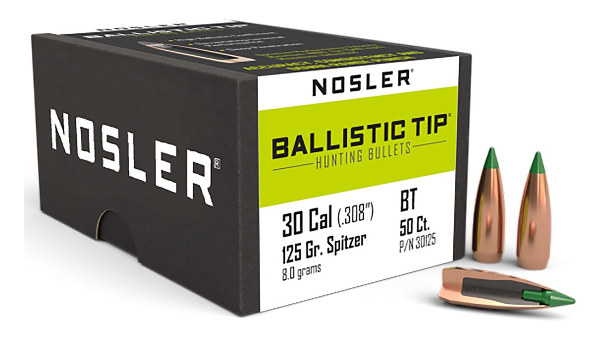 NOSLER Ballistic Tip Hunting Rifle Bullets .30 cal .308in 125 gr SBT-Btip 5