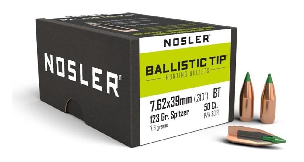 NOSLER Ballistic Tip Hunting Rifle Bullets 7.62x39mm .310in 123 gr SBT-Btip view 2