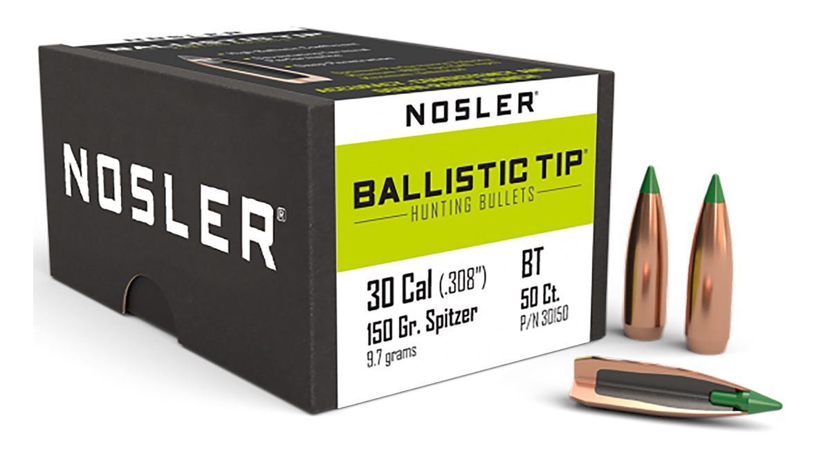 Nosler Bullets Ballistic Tip Hunting Rifle .30 cal .308in 150 gr SBT-Btip 5