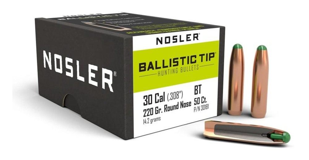 NOSLER Ballistic Tip Hunting Rifle Bullets .30 cal .308in 220 gr RN-Btip 50 view 2