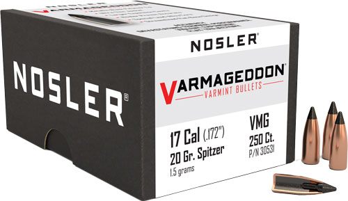 Nosler Bullets VarMageddon Rifle .17 cal .172in 20 gr FB-Tipped 250/ct view 3