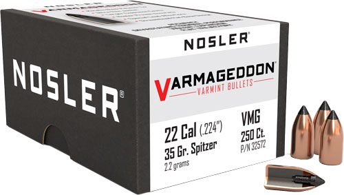 Nosler Bullets VarMageddon Rifle .22 cal .224in 35 gr FB-Tipped 250/ct view 3