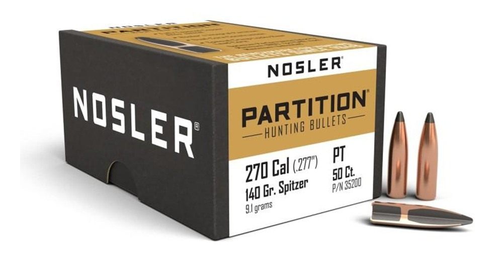 NOSLER Bullets Partition Rifle .270 cal .277in 140 gr SPT 50/ct