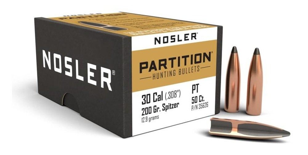 NOSLER Partition Rifle Bullets .30 cal .308in 200 gr SPT 50/ct