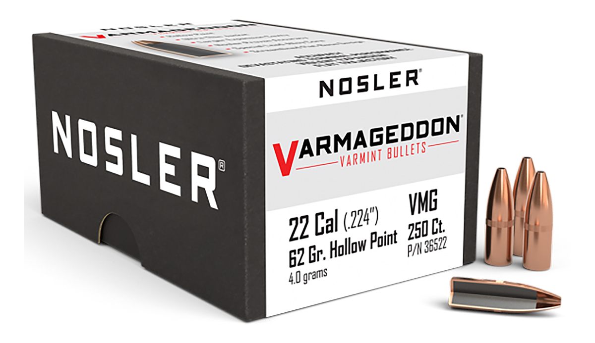 Nosler Bullets 36522 Varmageddon 22 Cal 62gr Flat Base Hollow Point 250/Box