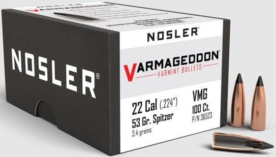 Nosler Bullets Varmageddon Rifle .22 cal .224in 53 gr FB-Tipped 100/ct view 3