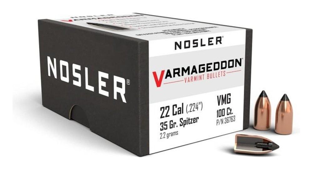 NOSLER VarMageddon Rifle Bullets .22 cal .224in 35 gr FB-Tipped 100/ct view 2