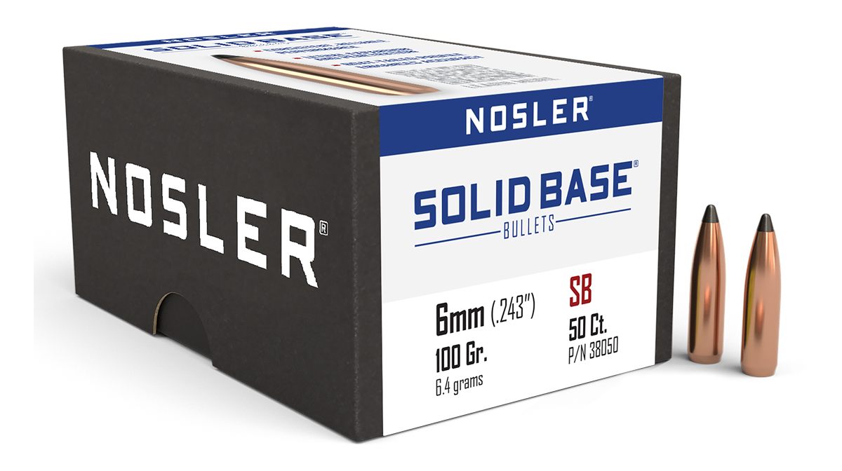 Nosler Bullets Solid Base Rifle 6mm .243in 100 gr 50/ct