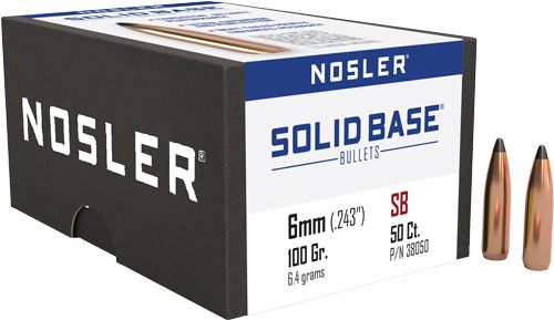 Nosler Bullets Solid Base Rifle 6mm .243in 100 gr 50/ct view 2