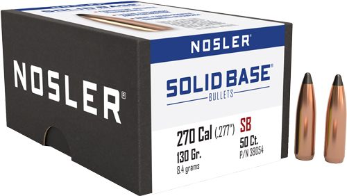 Nosler Bullets Solid Base Rifle .270 Cal .277in 130 gr 50/ct view 2