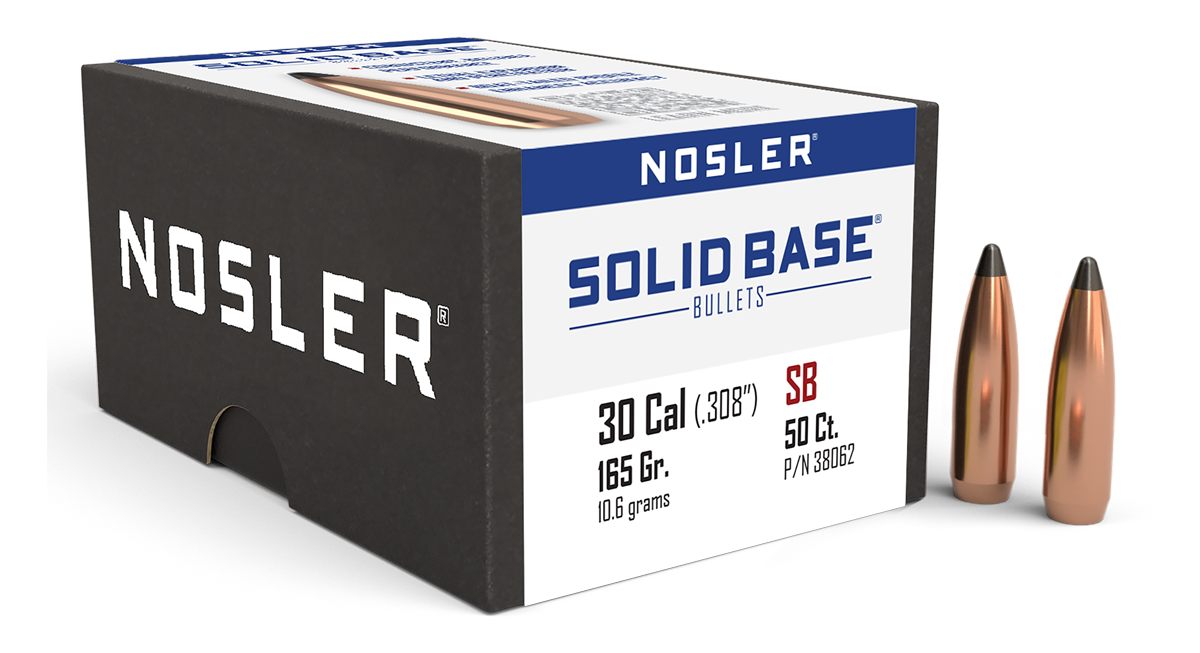 Nosler Bullets Solid Base Rifle .30 Cal .308in 165 gr 50/ct