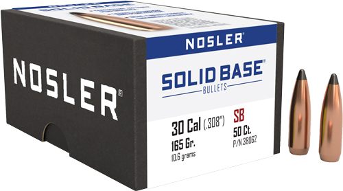 Nosler Bullets Solid Base Rifle .30 Cal .308in 165 gr 50/ct view 2